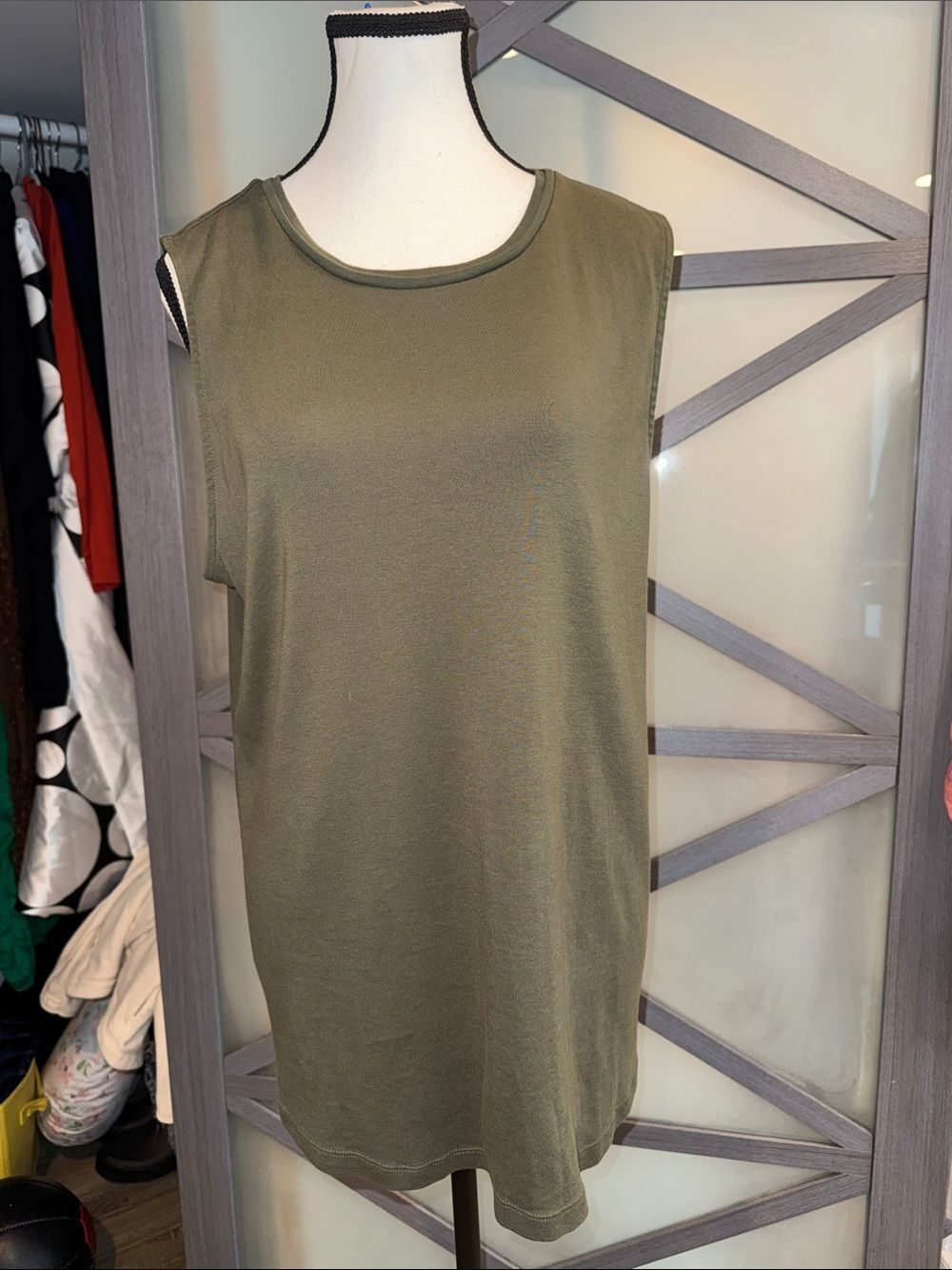 J. Jill Olive Green Supima Cotton Sleeveless Tee